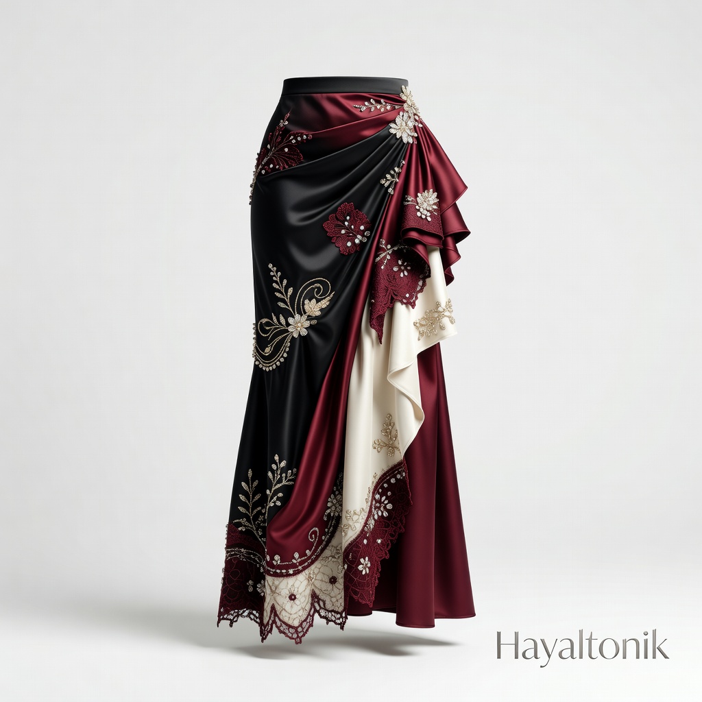 Şık Saten Midi Etek