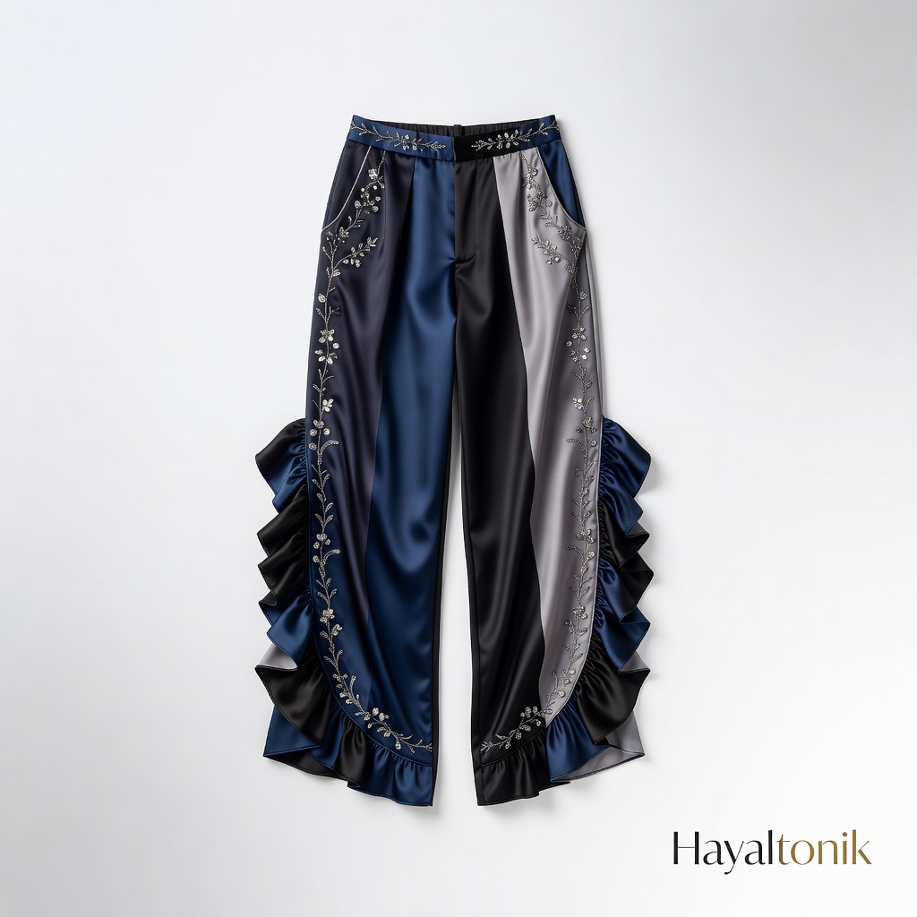 Saten Uzun Pijama Pantolonu