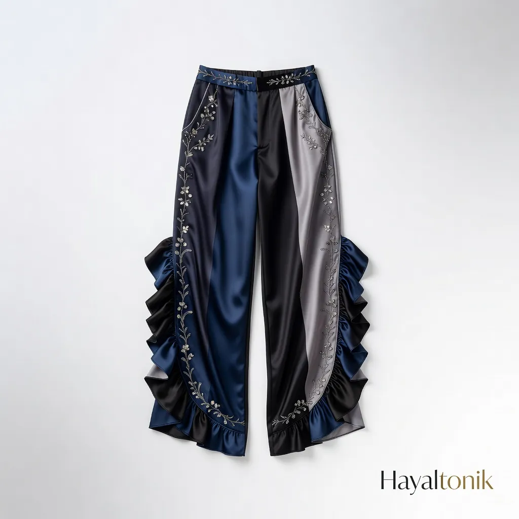 Saten Uzun Pijama Pantolonu