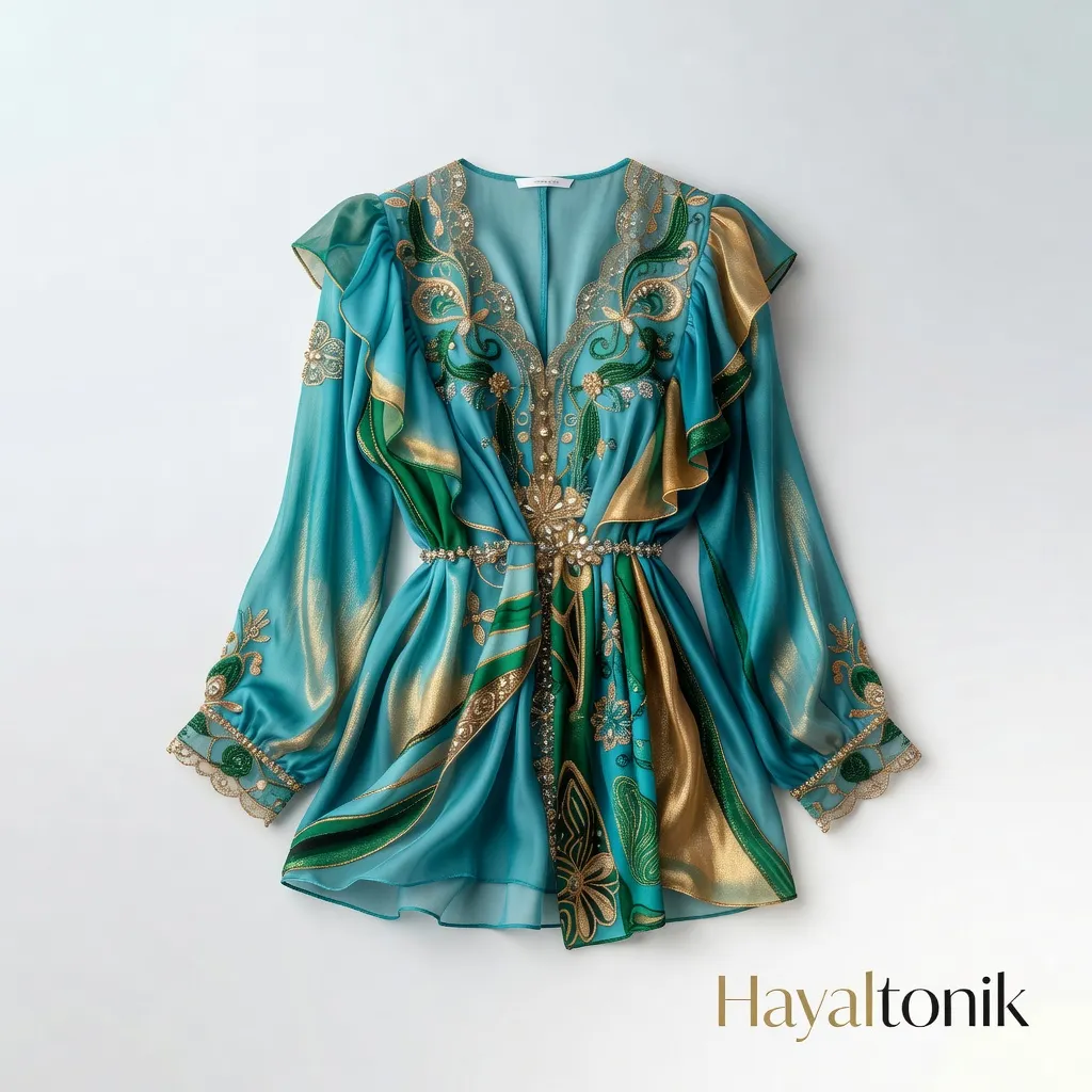 Şık Şifon Pijama Üstü
