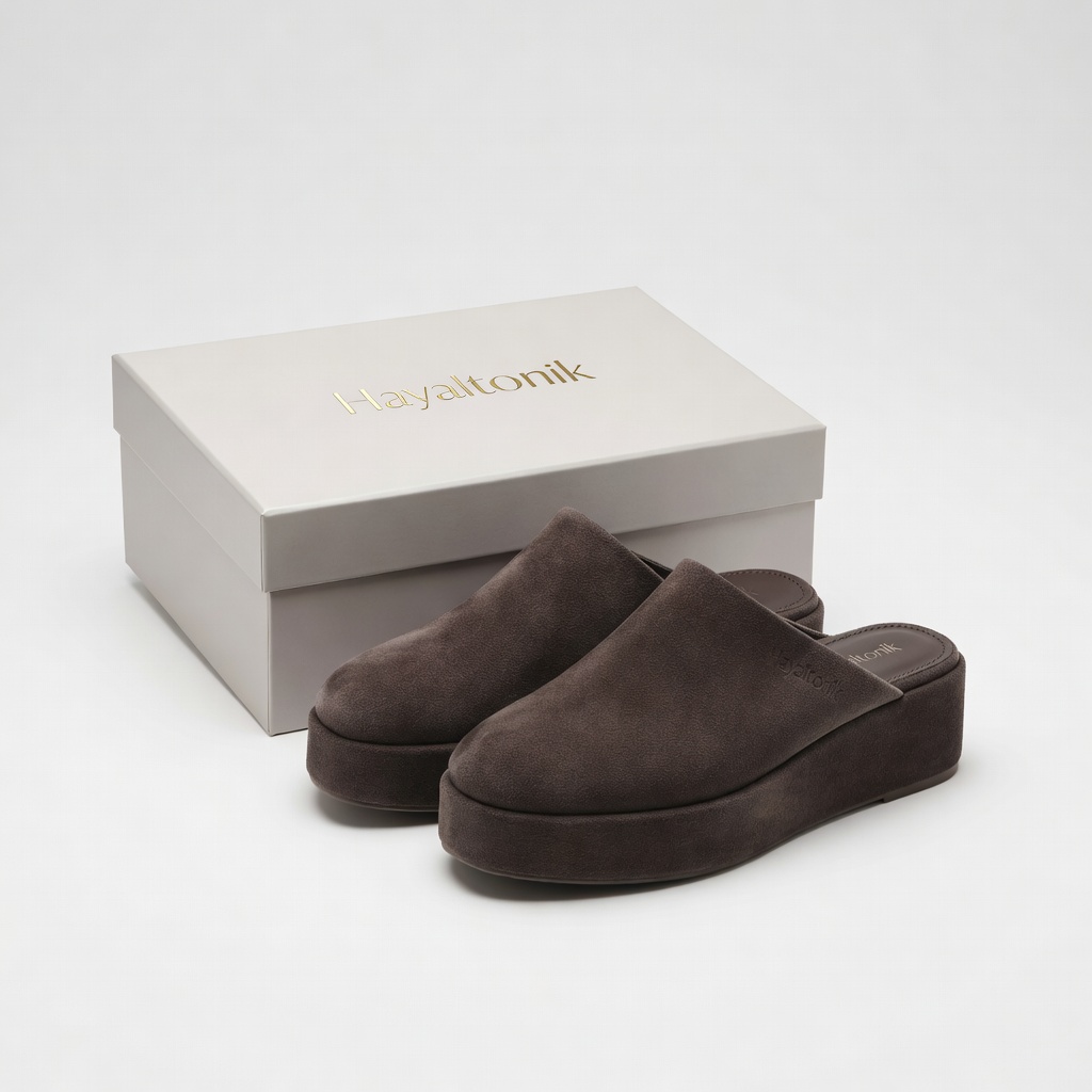 Şık Süet Platform Mule